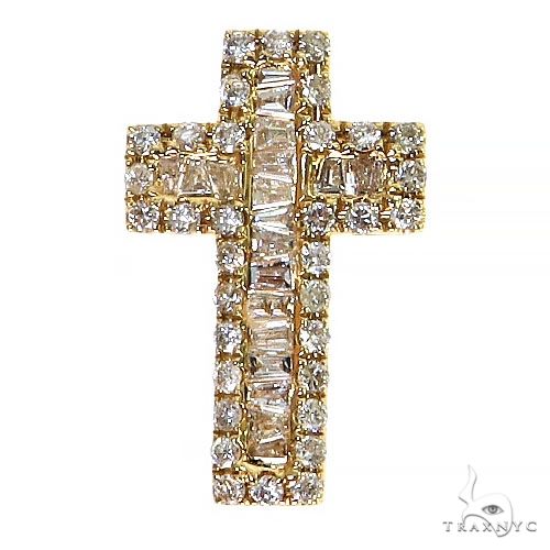 Baguette Diamond Cross Pendant 68618 | TraxNYC