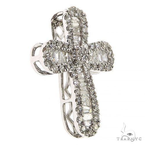 14K Gold Baguette Diamond Cross, photo 2 of 6