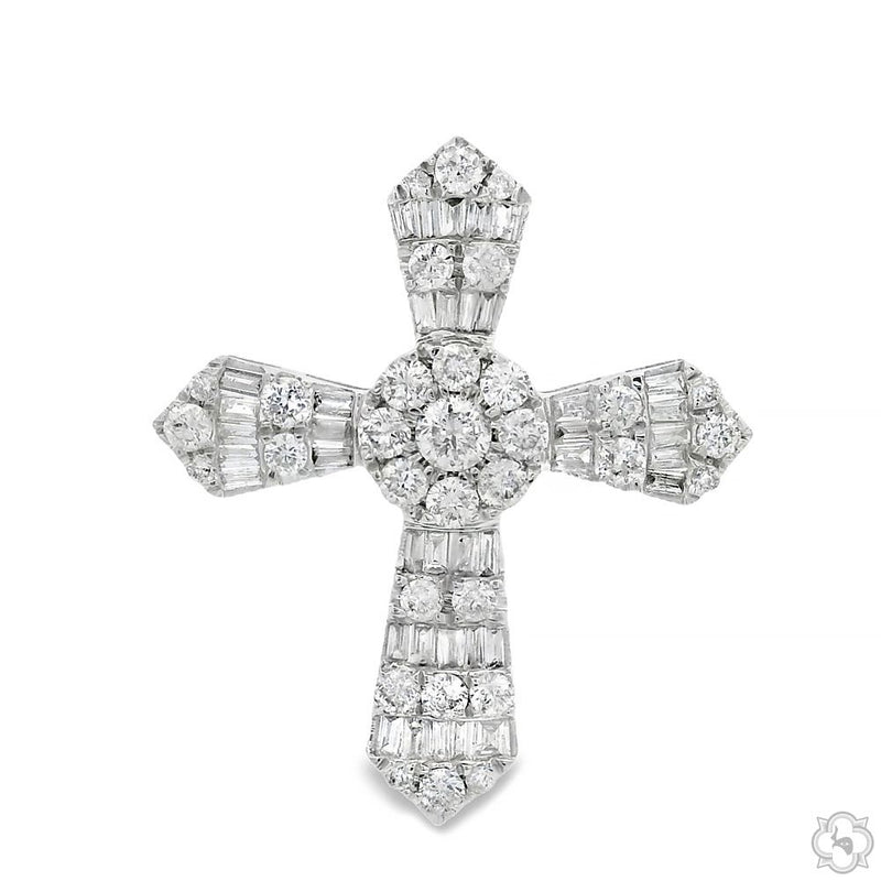 Baguette Diamond Cross in 14K gold