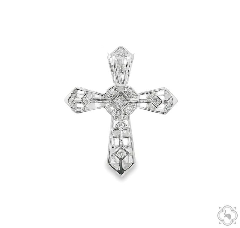 14K Gold Baguette Diamond Cross, photo 4 of 6