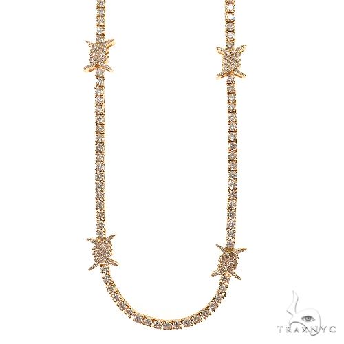 Barbed Wire Diamond Tennis Chain 69705 | TraxNYC