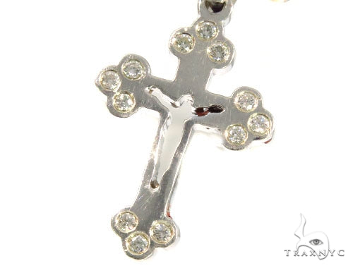 10K Gold Bezel Diamond Cross Crucifix, photo 3 of 7