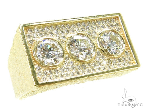 14K Gold Bezel Custom Diamond Pinky Ring, photo 5 of 10