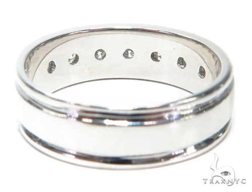 14K Gold Bezel Diamond Wedding Band, photo 5 of 7