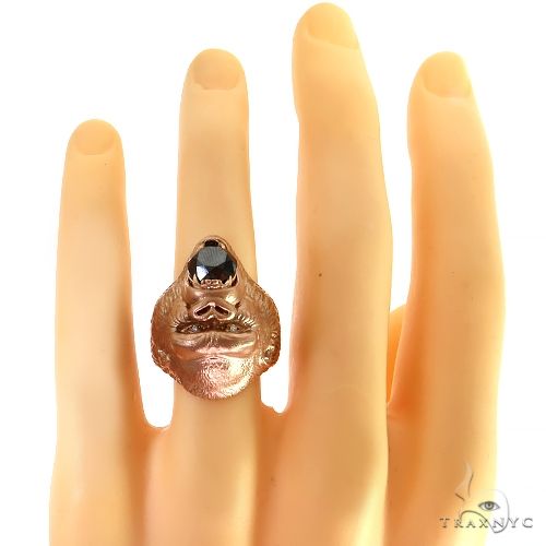 14K Gold Black Diamond Gorilla Ring, photo 6 of 6