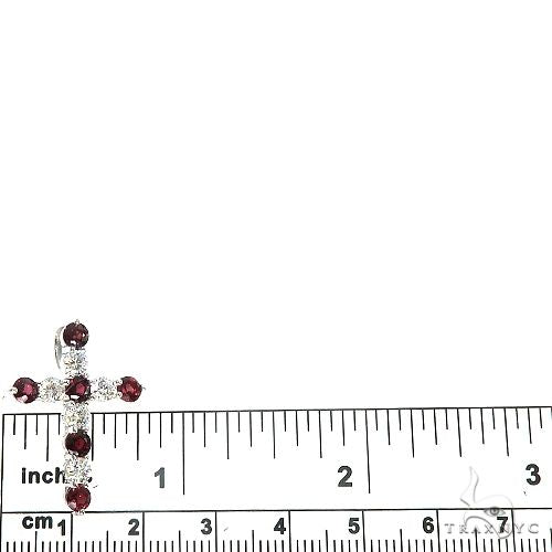 14K Gold Blood Red Sapphire Diamond Cross, photo 5 of 6