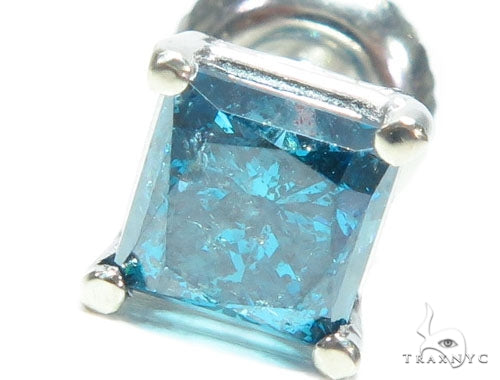 14K Gold Blue Diamond Single Earring, photo 2 of 6