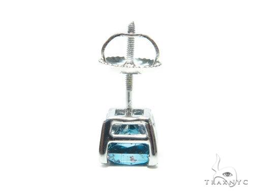 14K Gold Blue Diamond Single Earring, photo 3 of 6