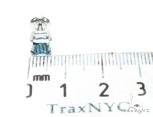14K Gold Blue Diamond Single Earring, photo 5 of 6