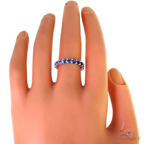 14K Gold Blue Graduated Sapphire Eternity Ring, photo 5 of 5