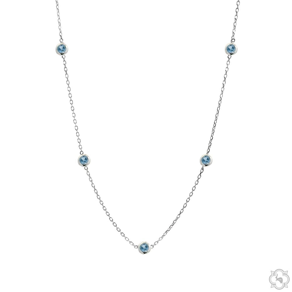 Blue Sapphire Bezel Necklace 70426 – TraxNYC