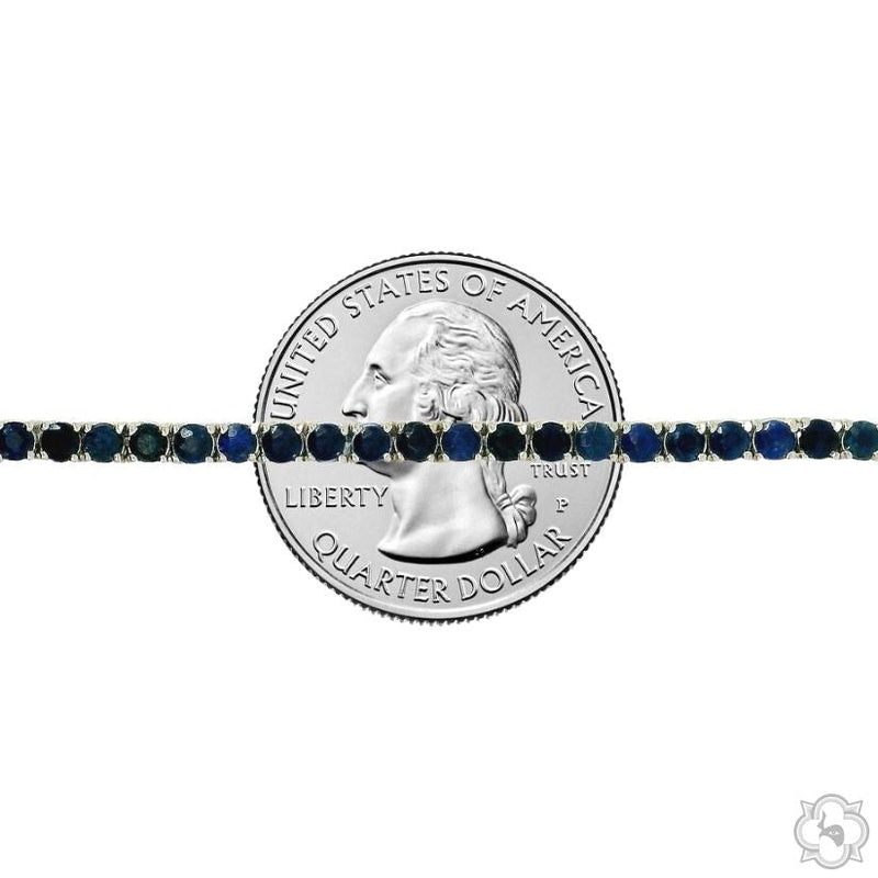 Blue Sapphire and Diamond Gradient Tennis Necklace 70542 - Image 5