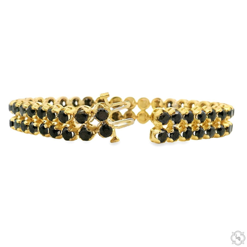 14K Gold Buttercup Black Diamond Bracelet, photo 4 of 8