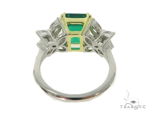 Butterfly Emerald Gemstone Diamond Ring 49351 - Image 4