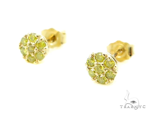 14K Gold Canary Flower Earrings, photo 3 of 6