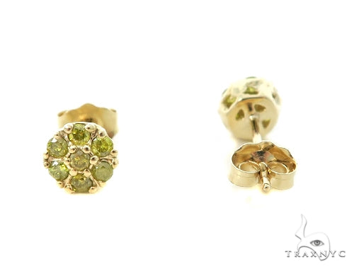 14K Gold Canary Flower Earrings, photo 5 of 6