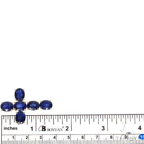 10K Gold Celestial Blue Oval Sapphire Cross, photo 6 of 7