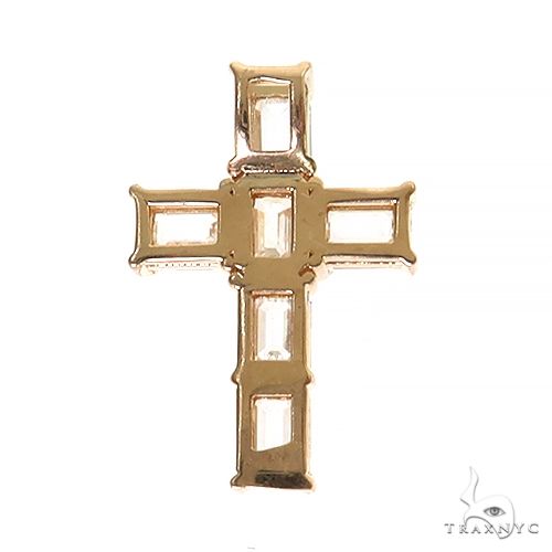 14K Gold Celestial Emerald Cross Pendant Mini with Lab-Grown Diamonds, photo 4 of 7