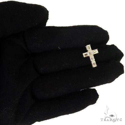 14K Gold Celestial Emerald Cross Pendant Mini with Lab-Grown Diamonds, photo 7 of 7