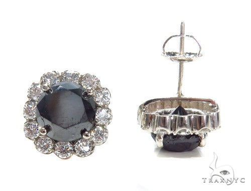 14K Gold Cetus Round Diamond Stud Earrings, view 4