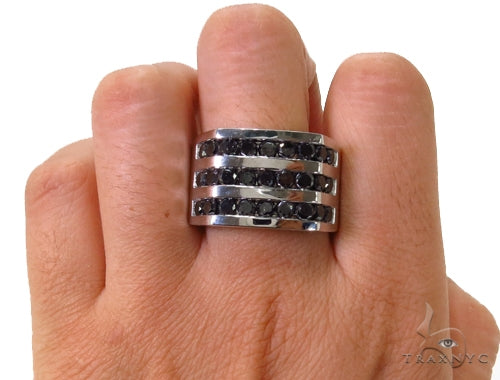 10K Gold Channel Black Diamond Ring, photo 7 of 7