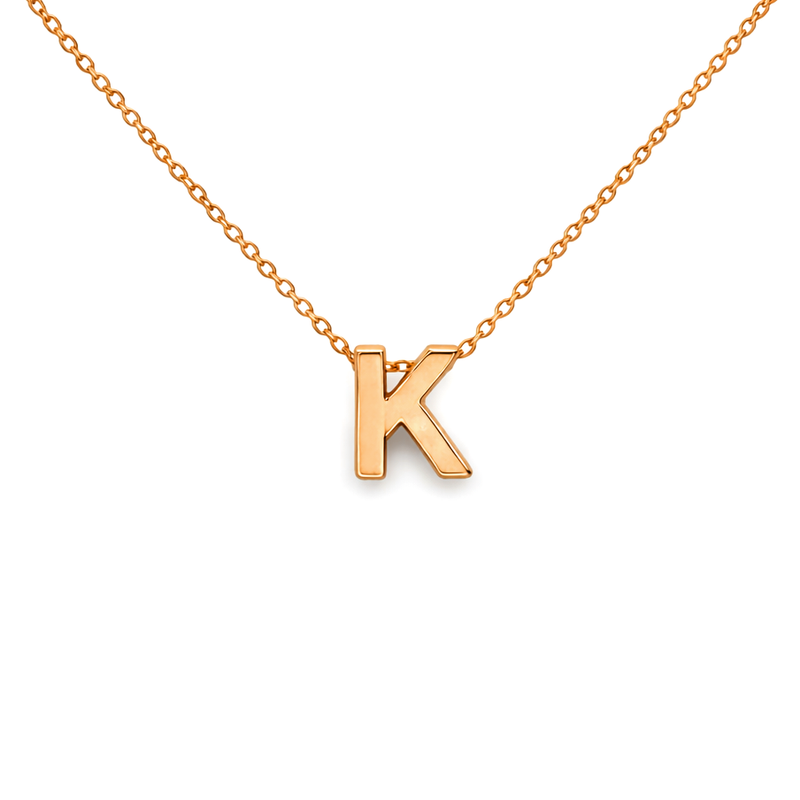 14K Gold Mini Initial Necklace, view 3