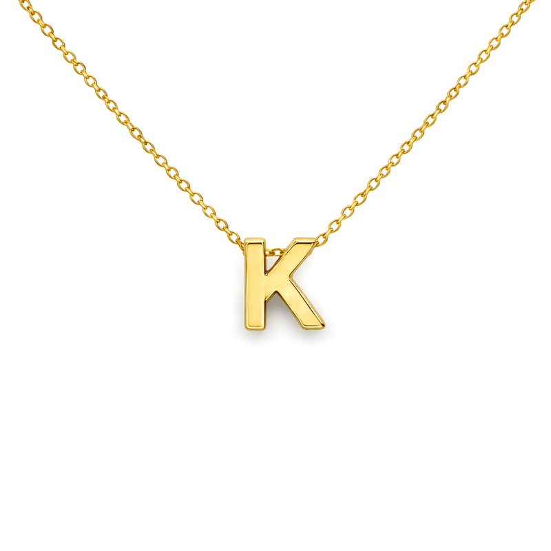 14K Gold Mini Initial Necklace