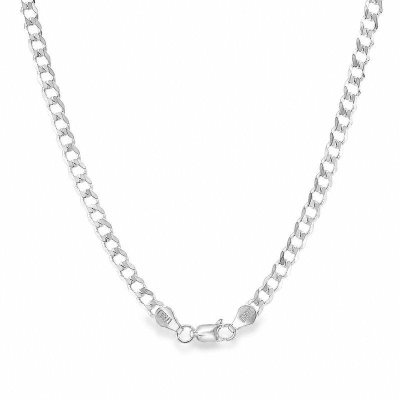 .925 Silver Solid Curb Chain 3.5mm, view 3