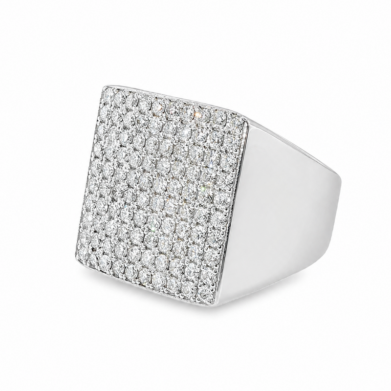 Mens Silver Prong Ring, view 3