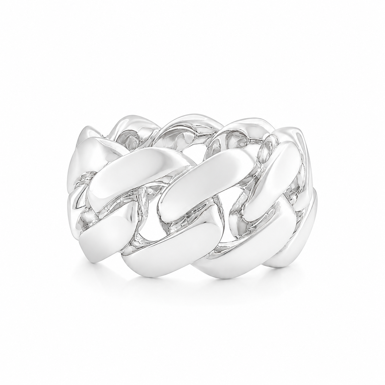 925 Silver 12-15mm Miami Cuban Link Ring 67414 | TraxNYC