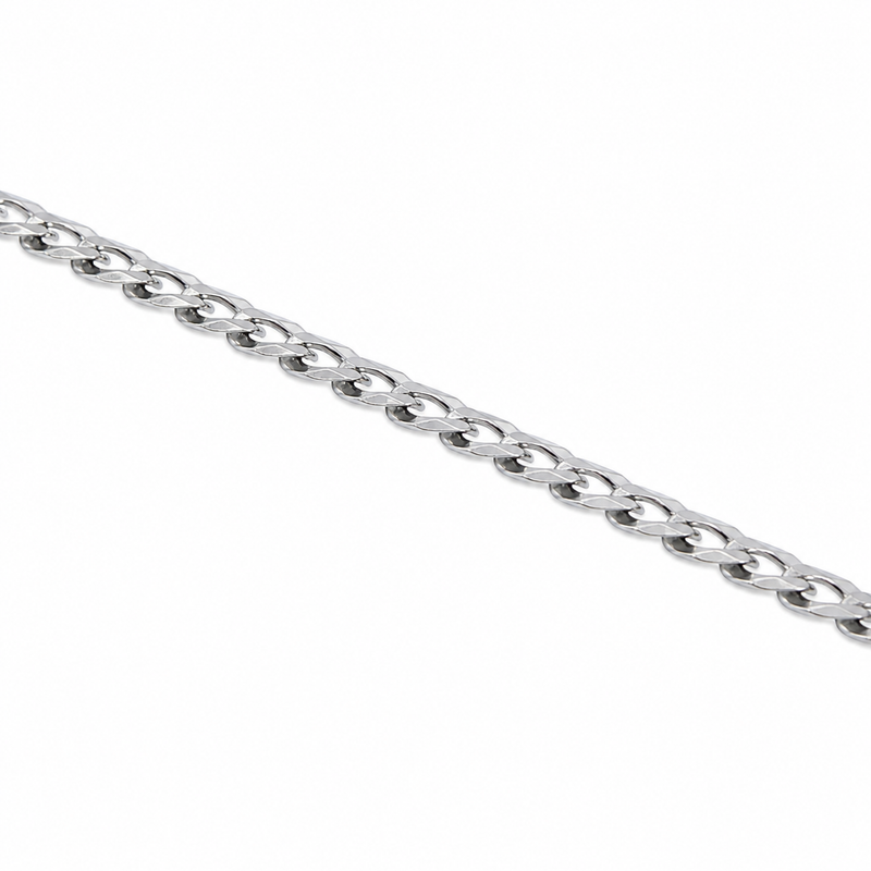 .925 Silver Solid Curb Bracelet 3.5mm, view 4