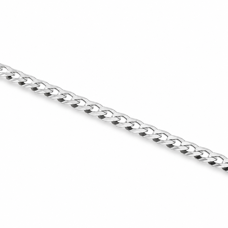 .925 Silver Solid Curb Bracelet 4.5mm, view 4
