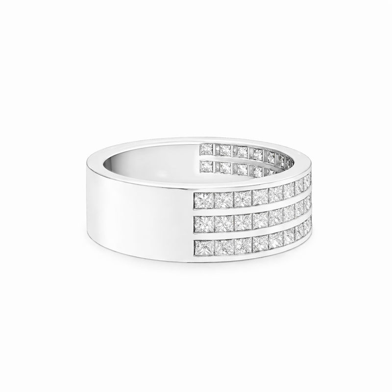 3 Row Princess Cut Diamond Ring, view 3