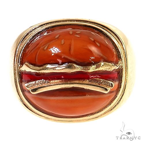 14K Gold Cheeseburger Ring, photo 2 of 4