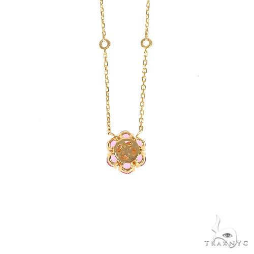 14K Gold Cherry Blossom Diamond Flower Necklace, photo 4 of 6