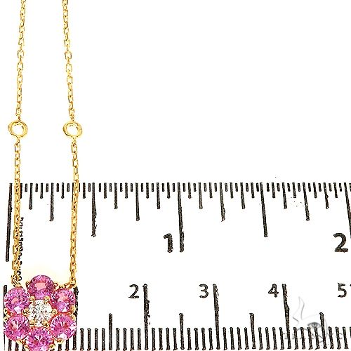 14K Gold Cherry Blossom Diamond Flower Necklace, photo 5 of 6