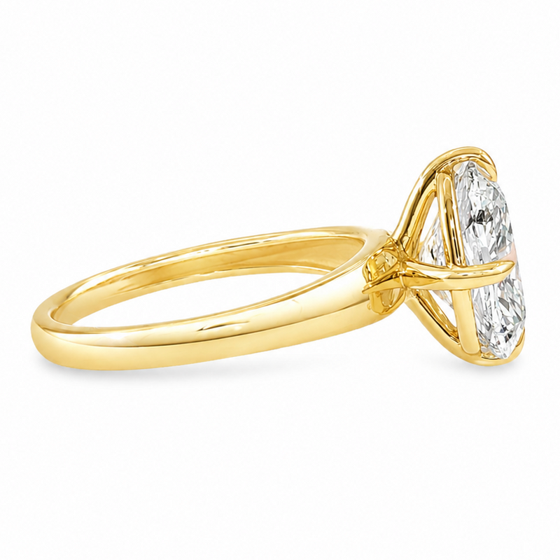 Compass Cushion Engagement Ring in 14K gold, view 6