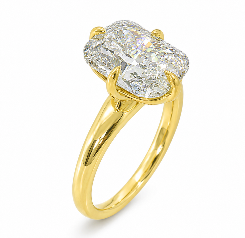 Compass Cushion Engagement Ring in 14K gold, view 8