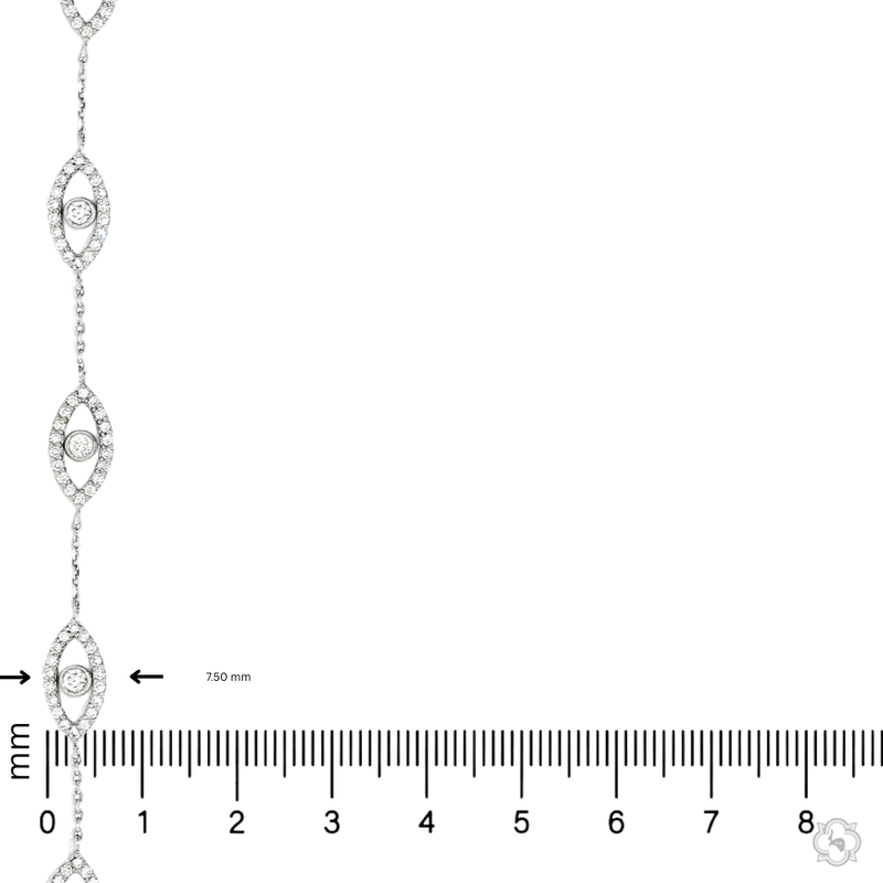 14K Gold Evil Eye Bracelet With White Diamonds, photo 7 of 8