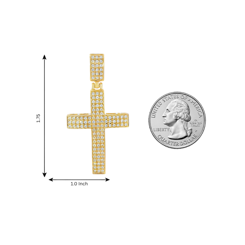14K Gold Diamond Cross Pendant, view 8