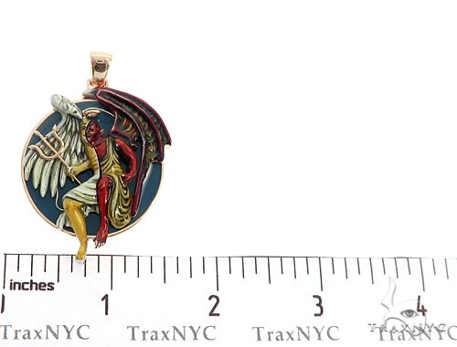 Custom 14K Yellow Gold Angel and Demon Charm Pendant, photo 6 of 7