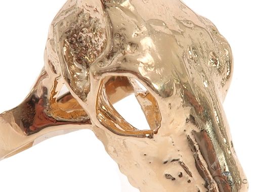 Custom 14K Yellow Gold Antelope Skull Ring, photo 6 of 8