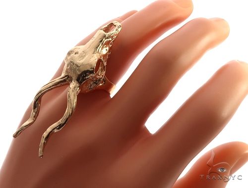 Custom 14K Yellow Gold Antelope Skull Ring, photo 8 of 8