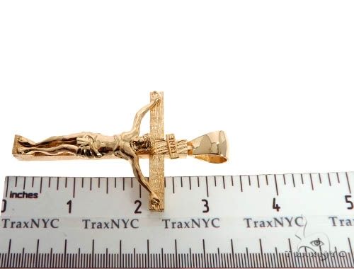 Custom 18K Yellow Gold Jesus Cross Charm Pendant, photo 10 of 10