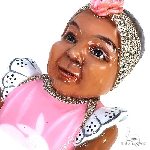 Custom Baby 3D Enamel Diamond Pendant 67476 - Image 3