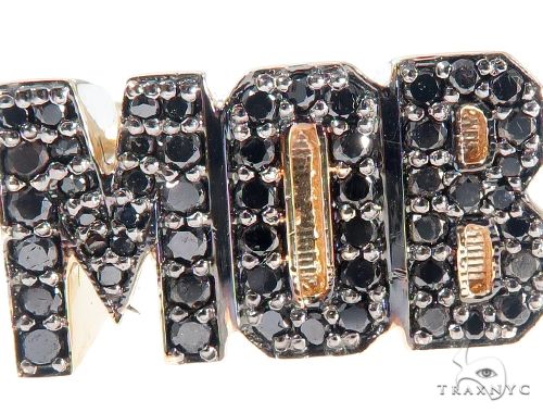 14K Gold Custom Black Diamond 'MOB' Ring, photo 3 of 8