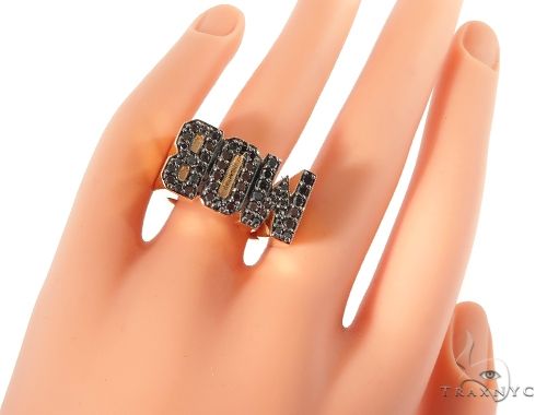 14K Gold Custom Black Diamond 'MOB' Ring, photo 8 of 8