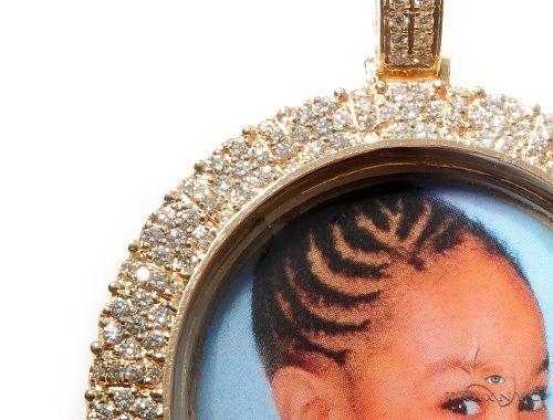 Custom Cluster Diamond Photo Pendant 1.75 inch 64527 - Image 4