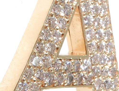 10K Gold Custom Crowned Initial A Letter Diamond Pendant, photo 6 of 9