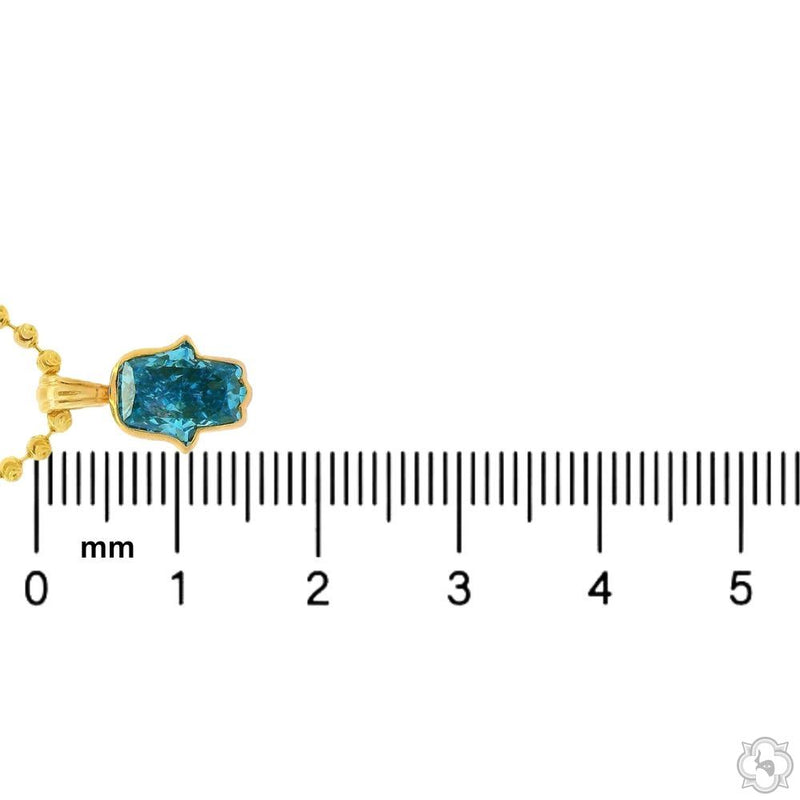 14K Gold Custom Cut Lab-Grown Diamond Hamsa Pendant, photo 6 of 8